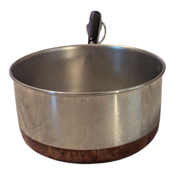 70s 3 Piece SetRevere Ware SS Copper Clad 1 Qt #81m & 2 Qt Saucepans W 1 Lid - Picture 4 of 16